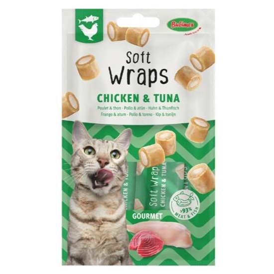 Picture of Bubimex Soft Wraps Cat Treats x3 Chicken Tuna Flavor 30g